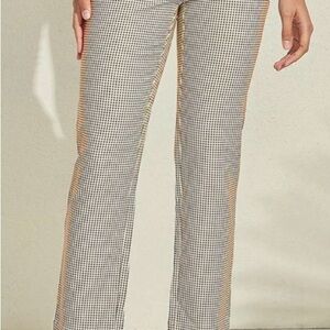 Acegolf Coffee and White Houndstooth Cropped Pants wrinkle free